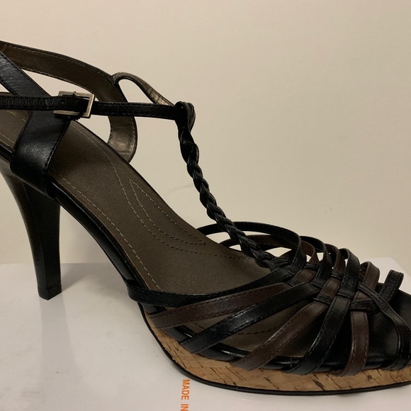 Tahari Shoes - Tahari Black and Brown Heeled Sandals size 11